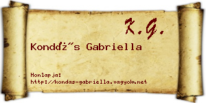 Kondás Gabriella névjegykártya