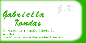 gabriella kondas business card